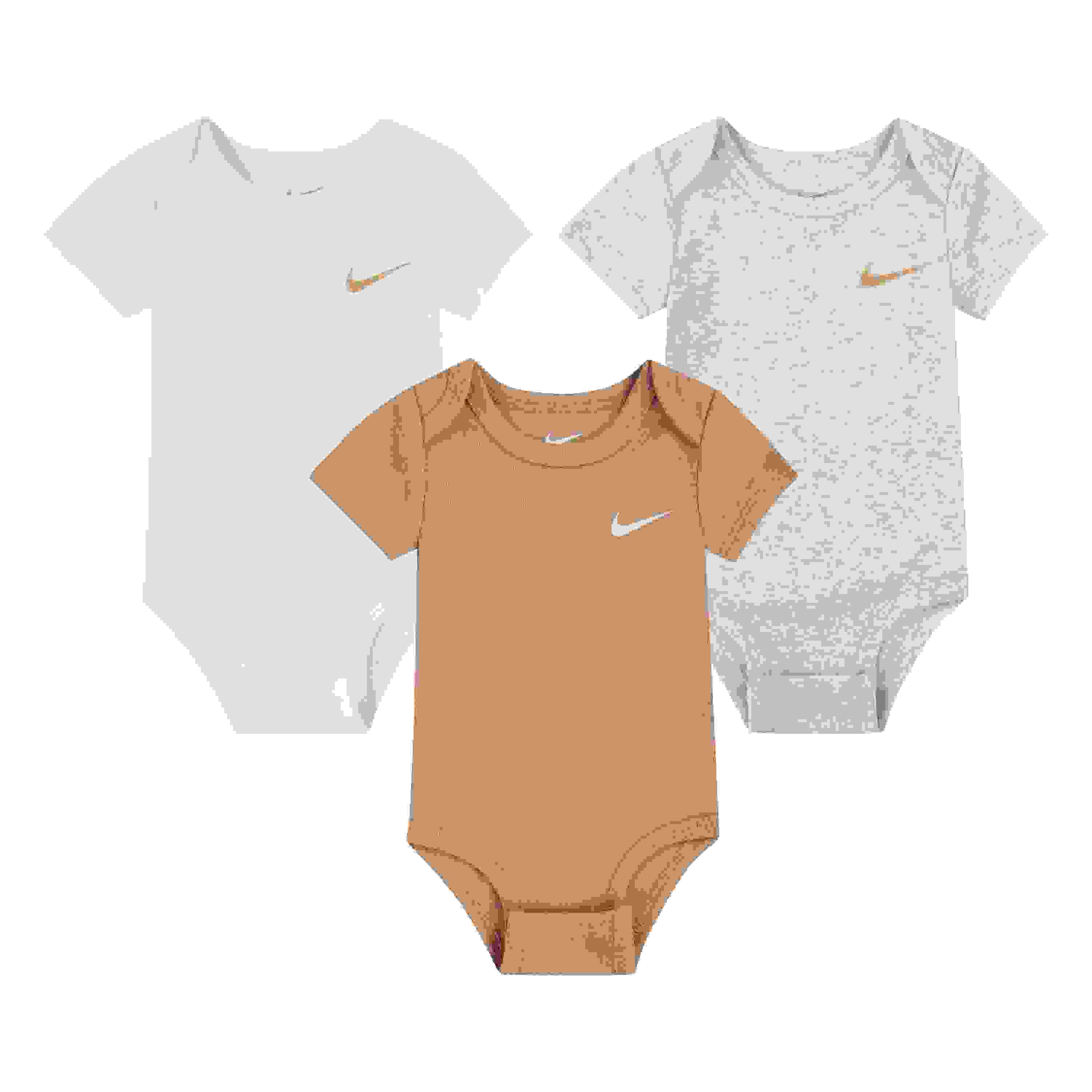 Nike Mini Me 3-Pack Infant Brown Bodysuits